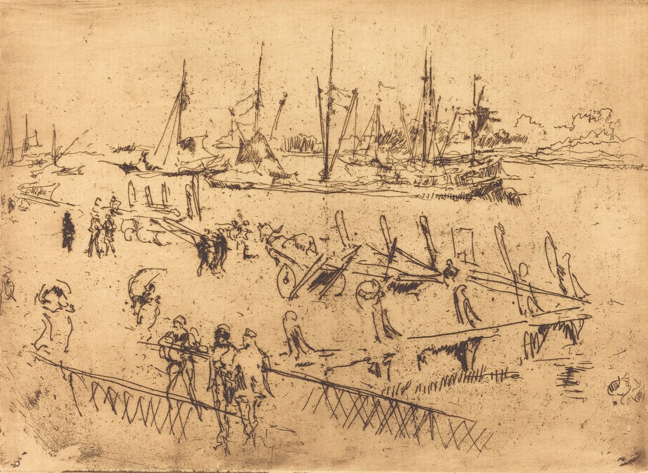 Klein Dordrecht door James Abbott McNeill Whistler