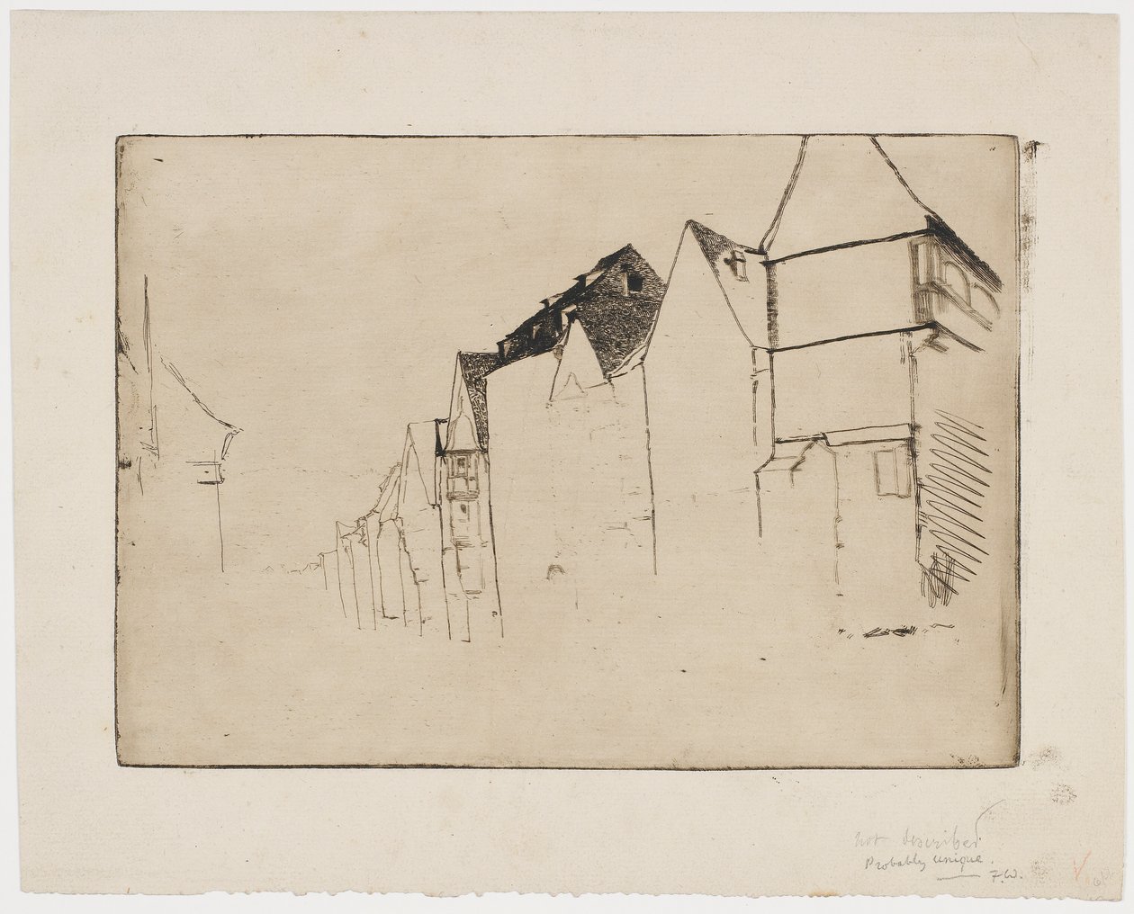 Schets van Huizen door James Abbott McNeill Whistler
