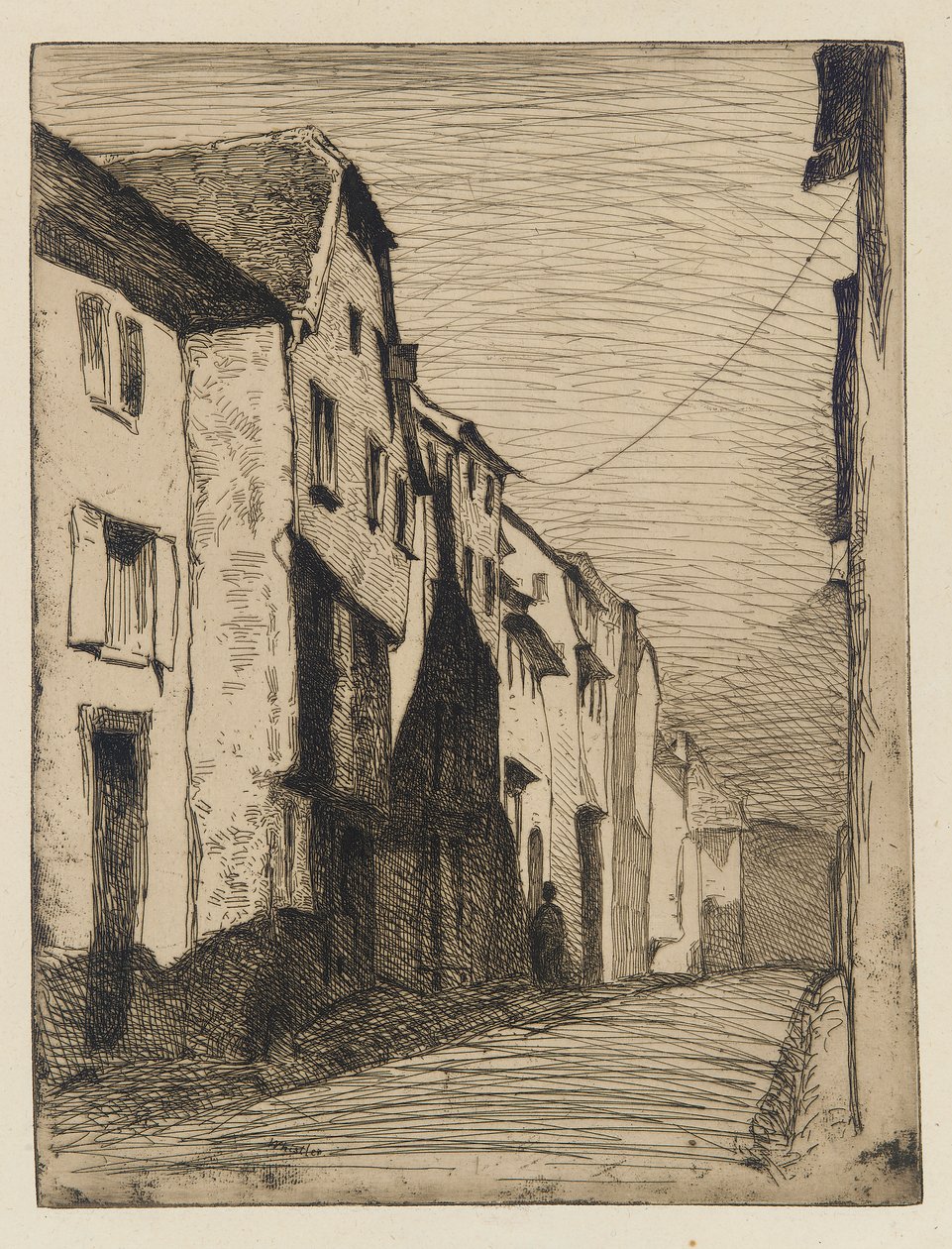 Straat in Saverne door James Abbott McNeill Whistler