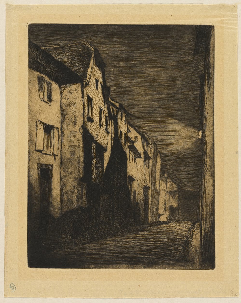 Straat in Saverne door James Abbott McNeill Whistler