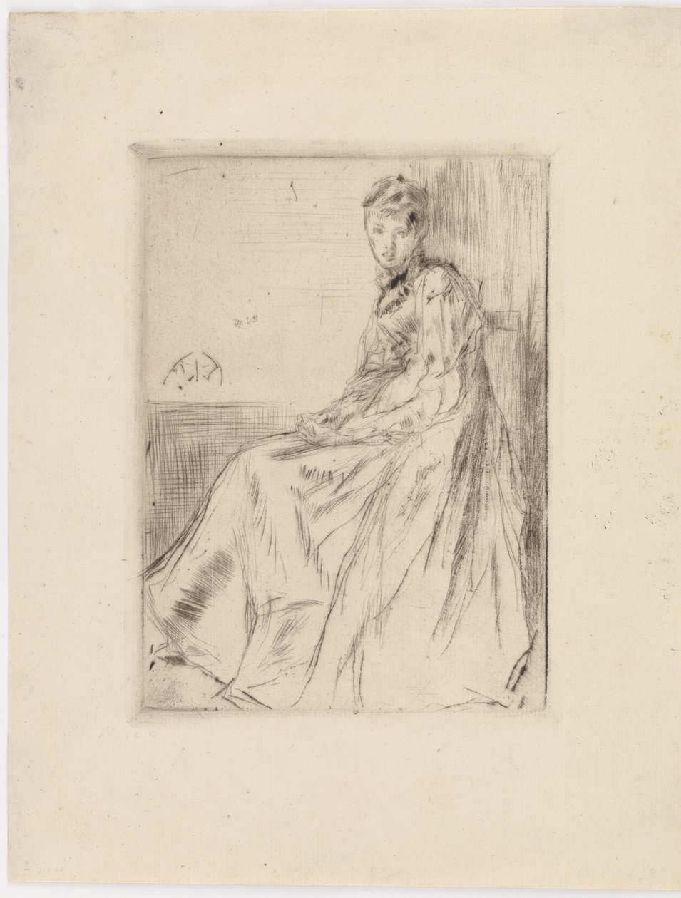 De Brief (Maud, zittend) door James Abbott McNeill Whistler