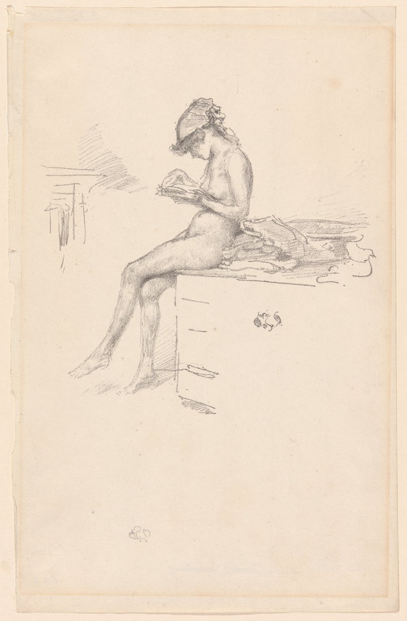 Het kleine naaktmodel, lezend door James Abbott McNeill Whistler