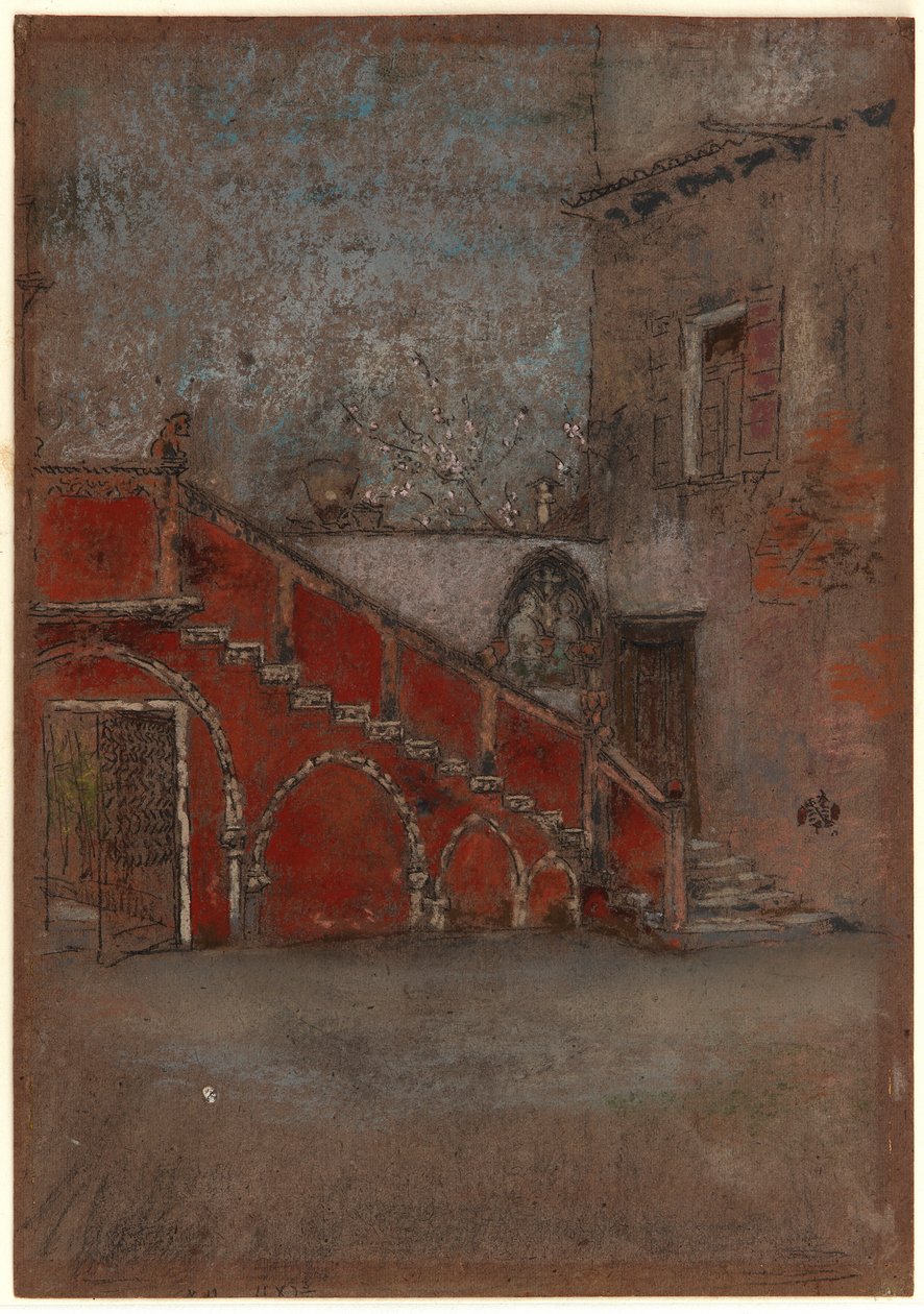 De Trap: Notitie in Rood door James Abbott McNeill Whistler
