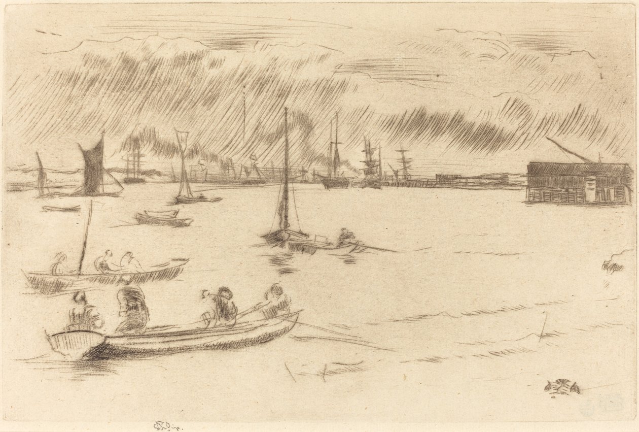 De Theems richting Erith door James Abbott McNeill Whistler