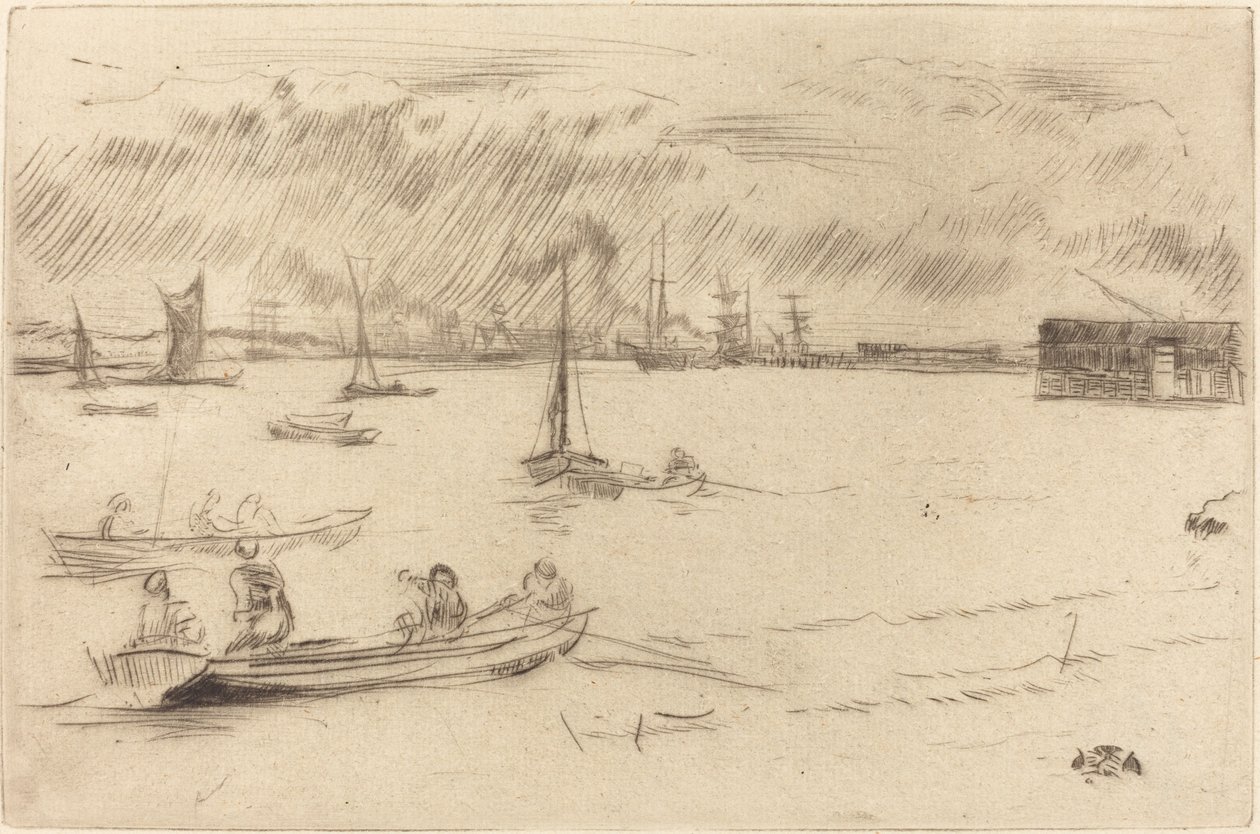De Theems Richting Erith door James Abbott McNeill Whistler