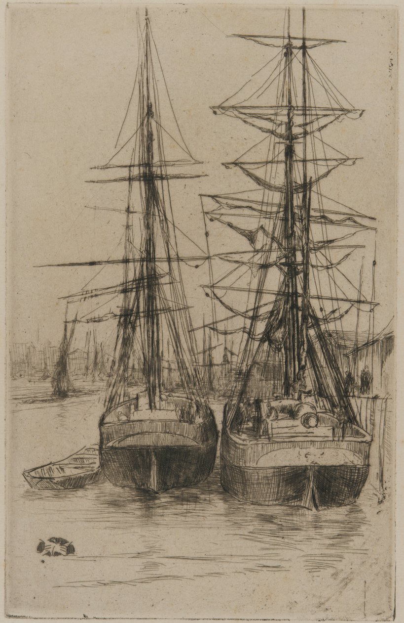 De Twee Schepen door James Abbott McNeill Whistler
