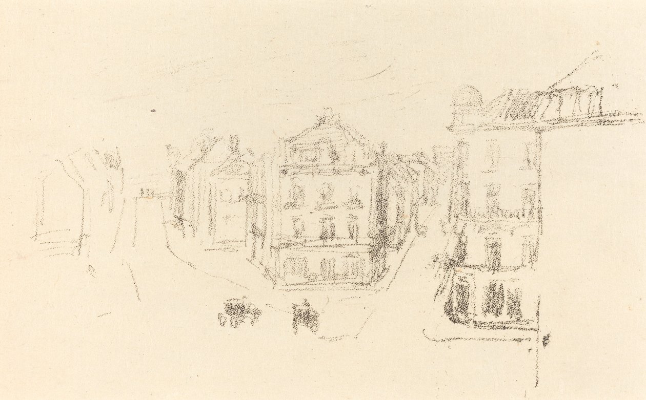 Proefschets: Grand Rue, Dieppe door James Abbott McNeill Whistler