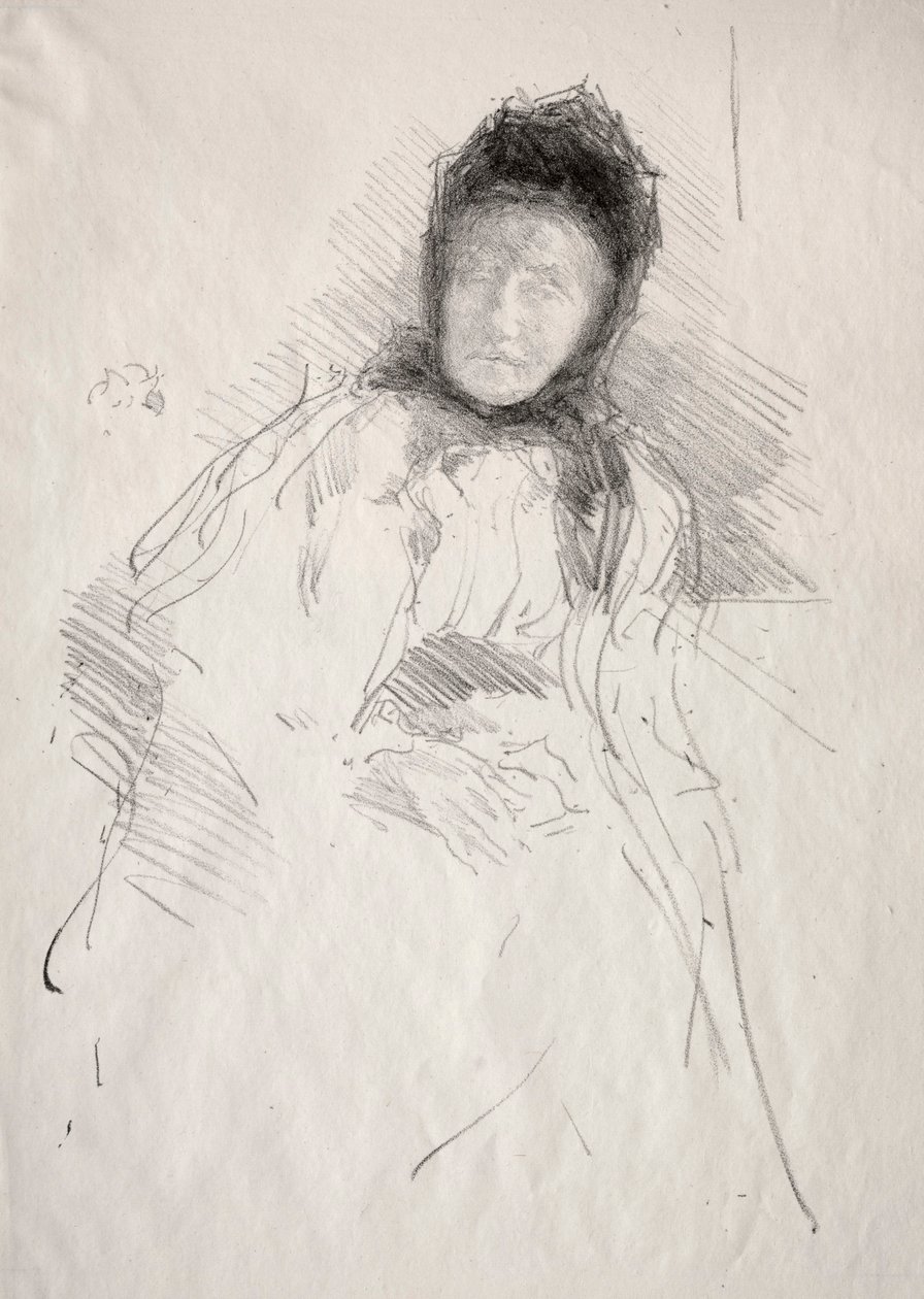 Onafgemaakte schets van Lady Haden door James McNeill Whistler