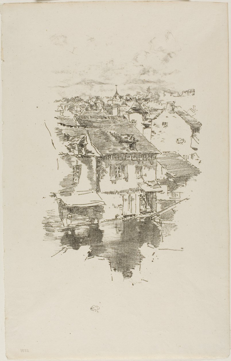 Vitré: Het kanaal door James Abbott McNeill Whistler