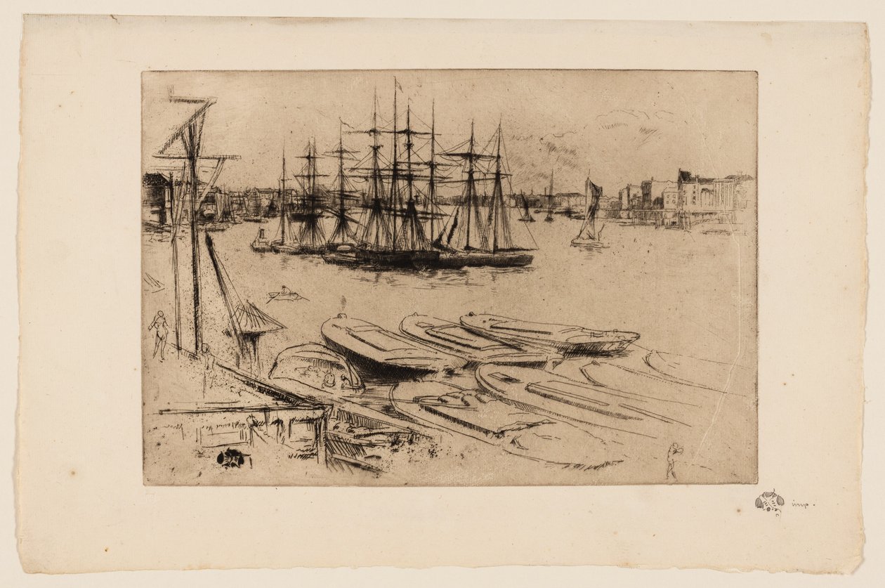 Wapping - Het Bekken door James Abbott McNeill Whistler