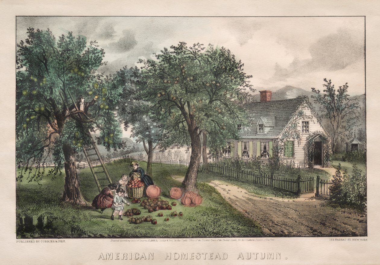 Amerikaanse Hoeve door James Merritt Ives