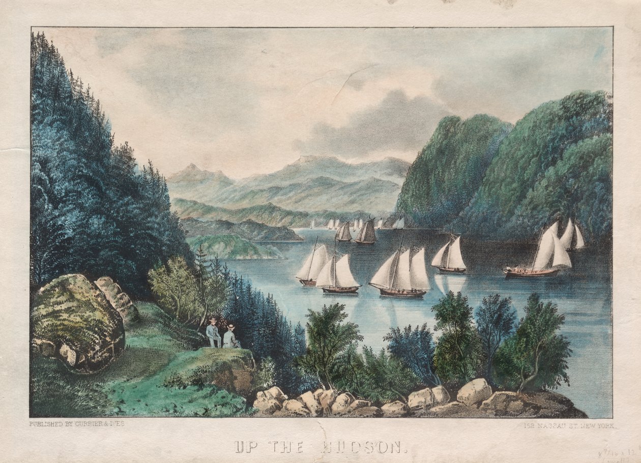 Op de Hudson door James Merritt Ives