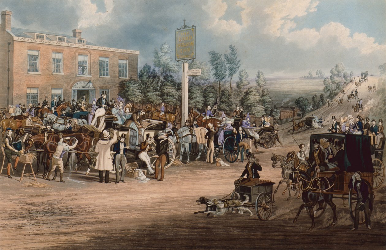 The Lord Nelson Inn, Cheam door James Pollard