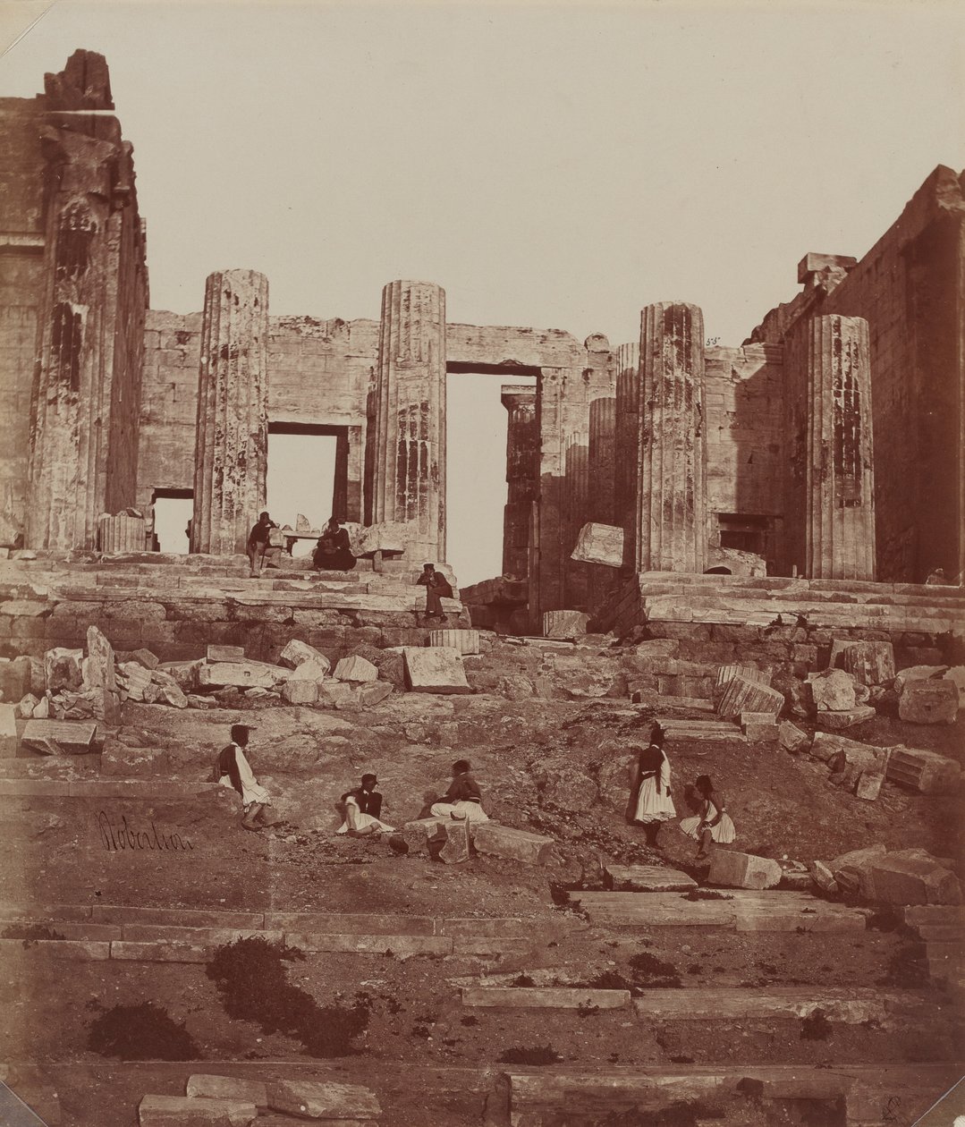 De Propylaeën op de Akropolis door James Robertson