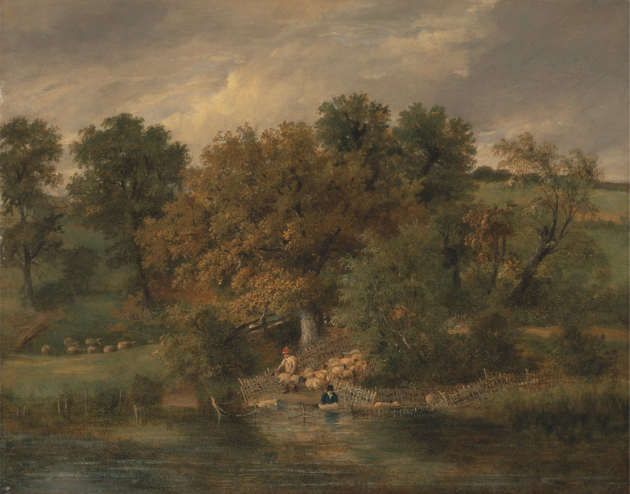 Schapen wassen bij Postwick Grove, Norwich door James Stark
