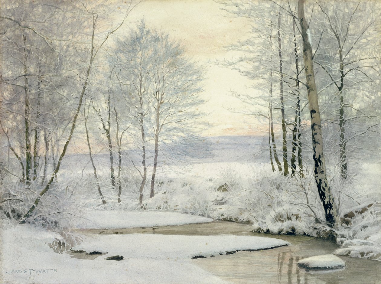 Winterzonsondergang door James Thomas Watts