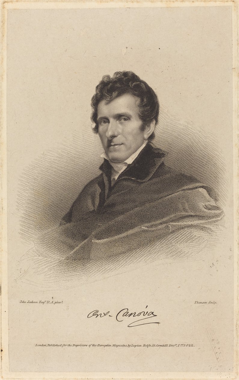 Antonio Canova door James Thomson possibly after John Jackson