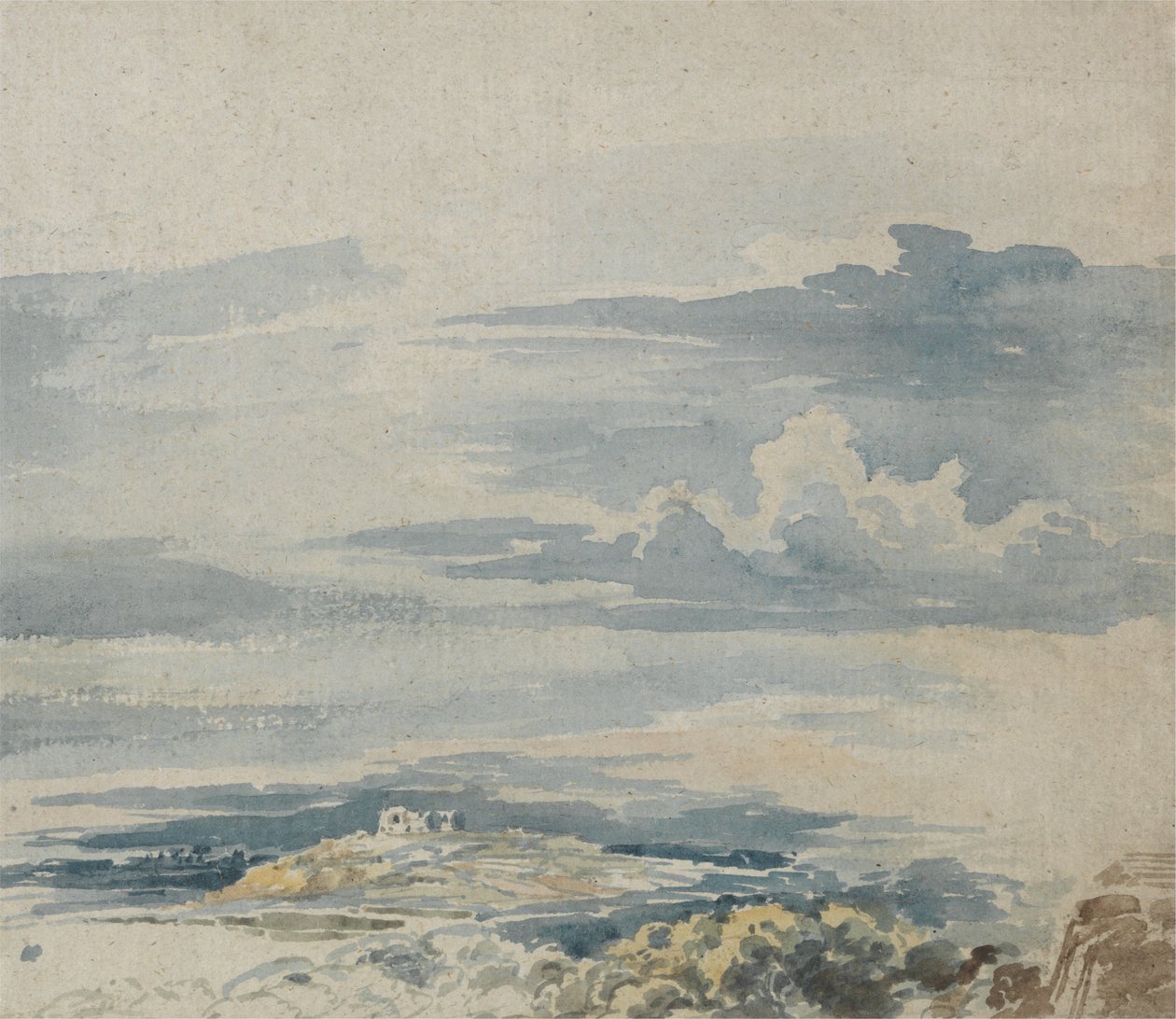 Landschap met een kasteel op een heuvel door James Ward