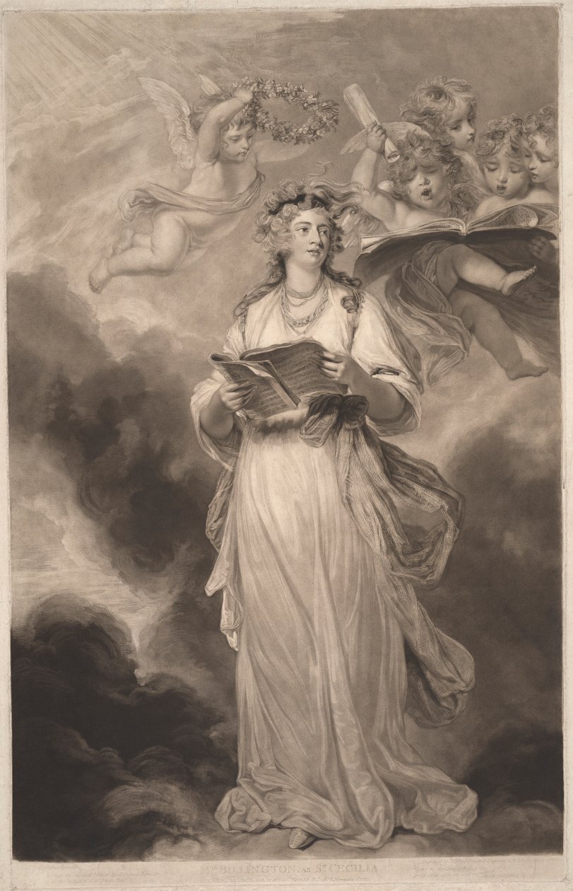 Mevrouw Billington als St. Cecilia door James Ward