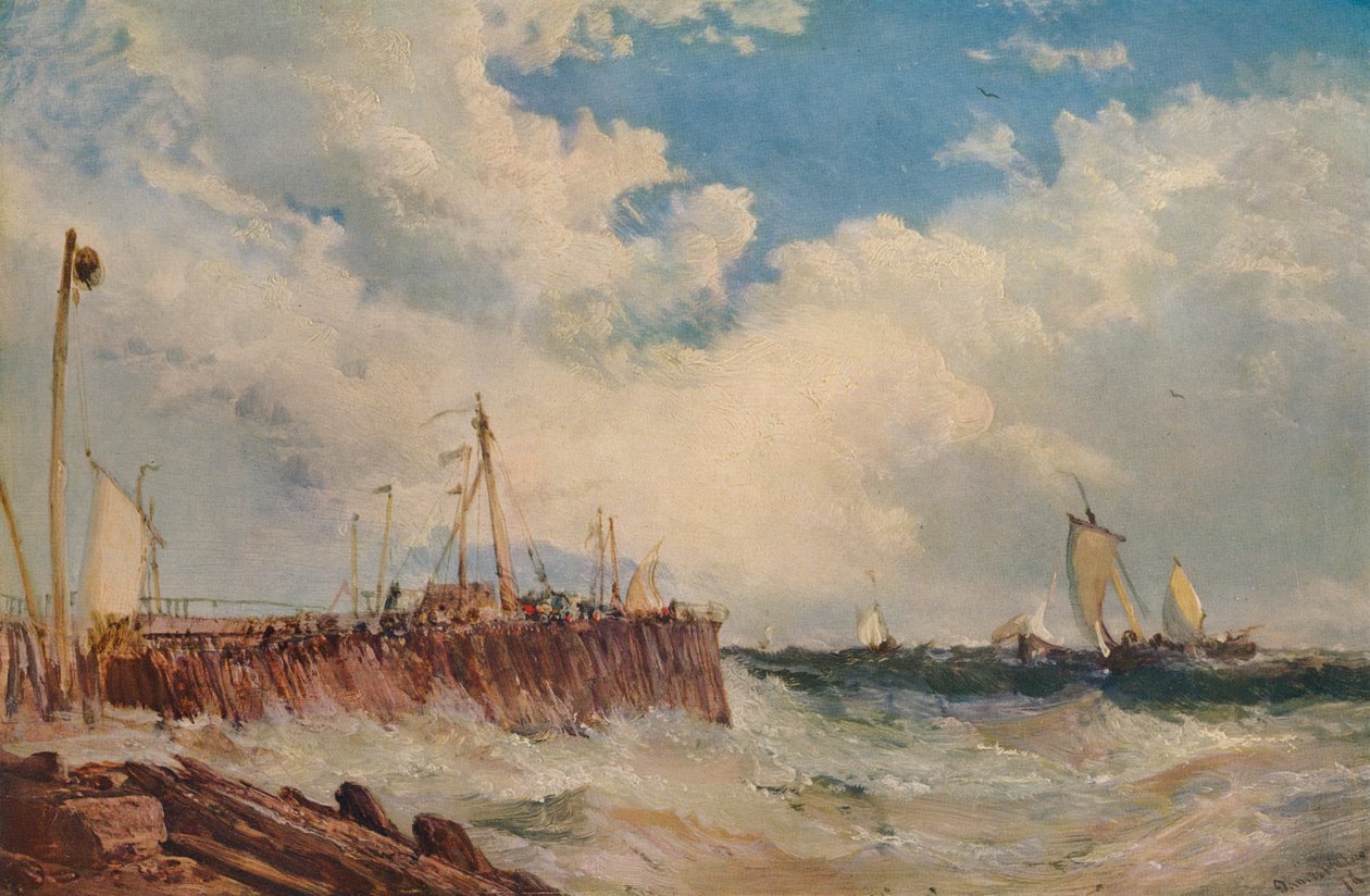 Aan de Kust van Holland, 1876, 1938 door James Webb