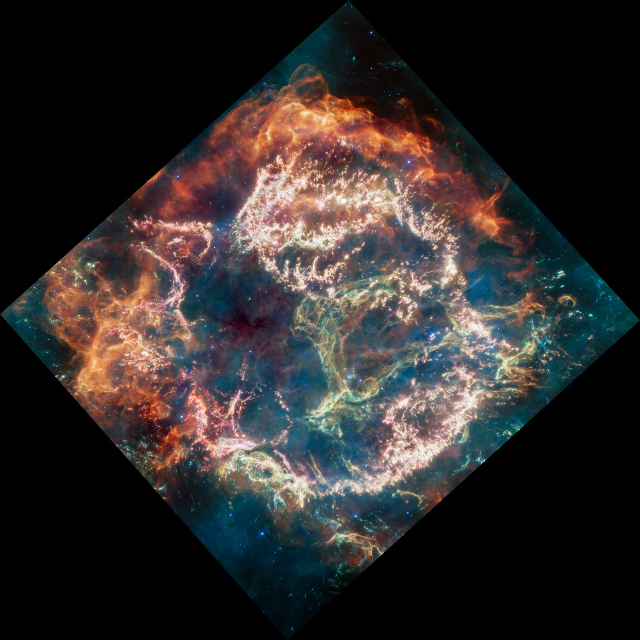 Cassiopeia A (MIRI Beeld) door James Webb Space Telescope (NASA)