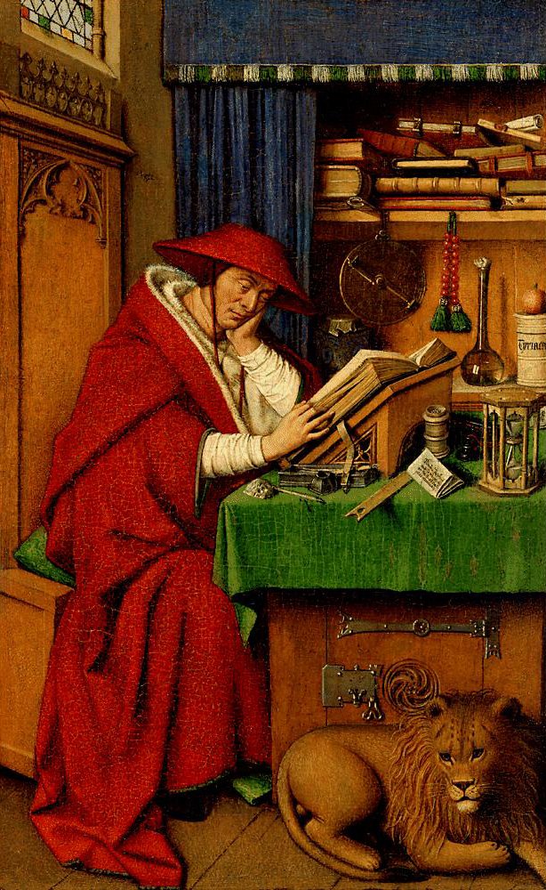 Sint Hiëronymus in zijn studeerkamer door Jan van Eyck