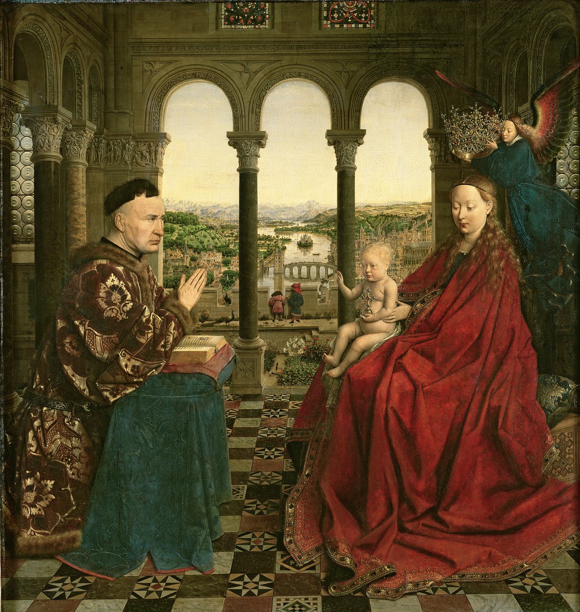 De Rolin Madonna (La Vierge au Chancelier Rolin) door Jan van Eyck