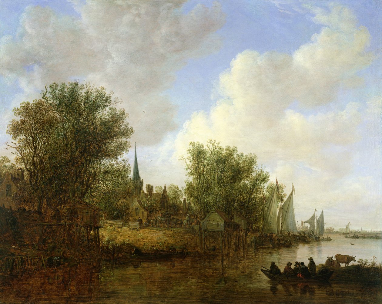 Rivierscène met een Uitzicht op Overschie, 1651 door Jan Josephsz van Goyen