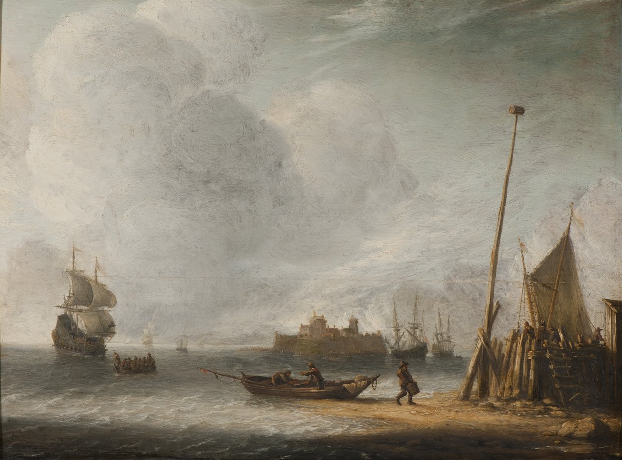 Aan de kust door Jan Abrahamsz. Beerstraten