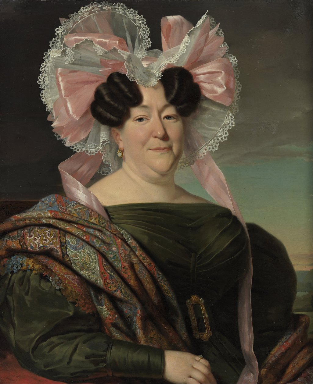 Portret van een dame door Jan Adam Janszoon Kruseman