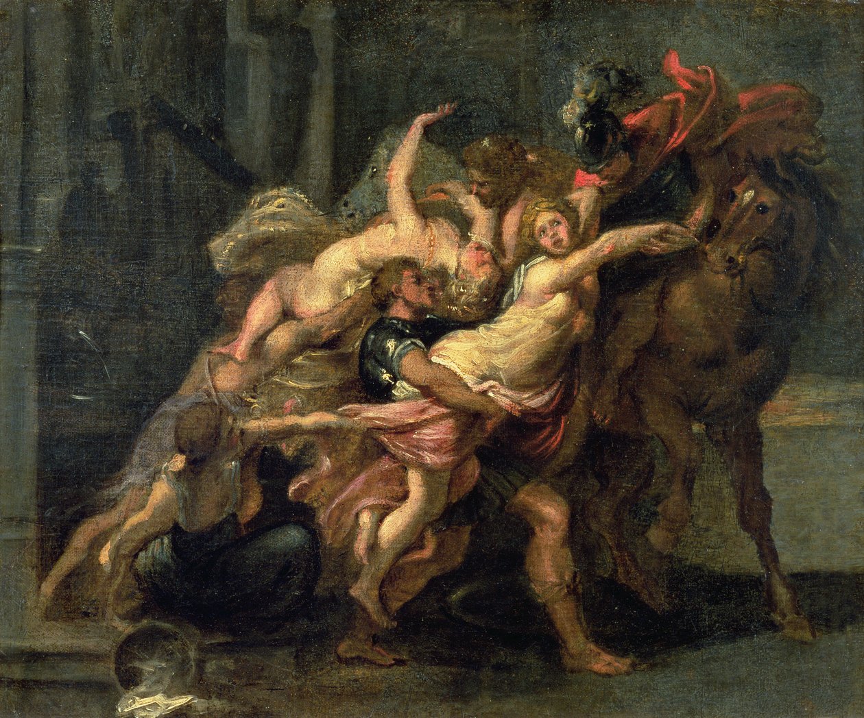 De Verkrachting van de Dochters van Leucippus, 1637-39 door Jan Boeckhorst