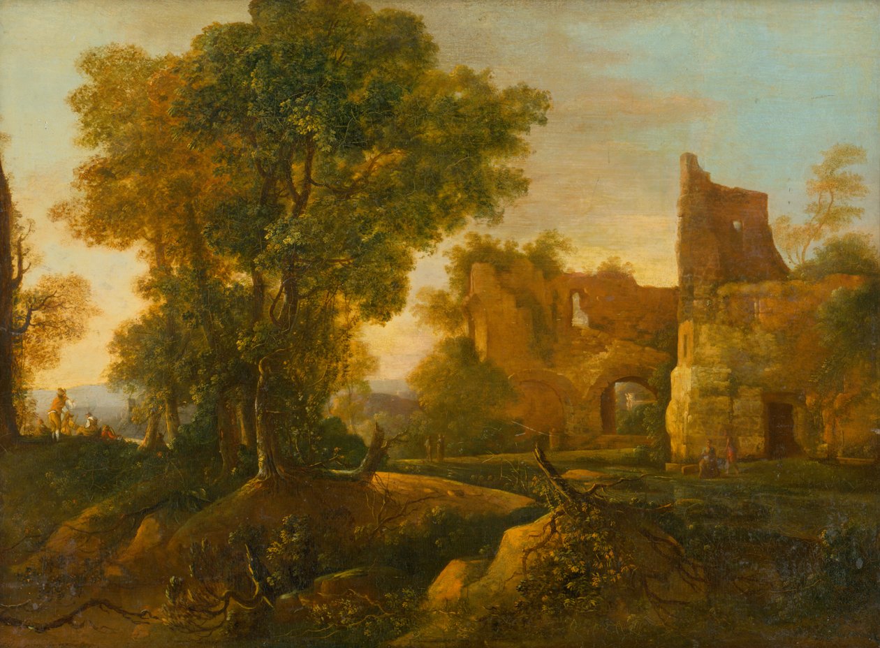 Landschap met ruïne door Jan Dirksz Both