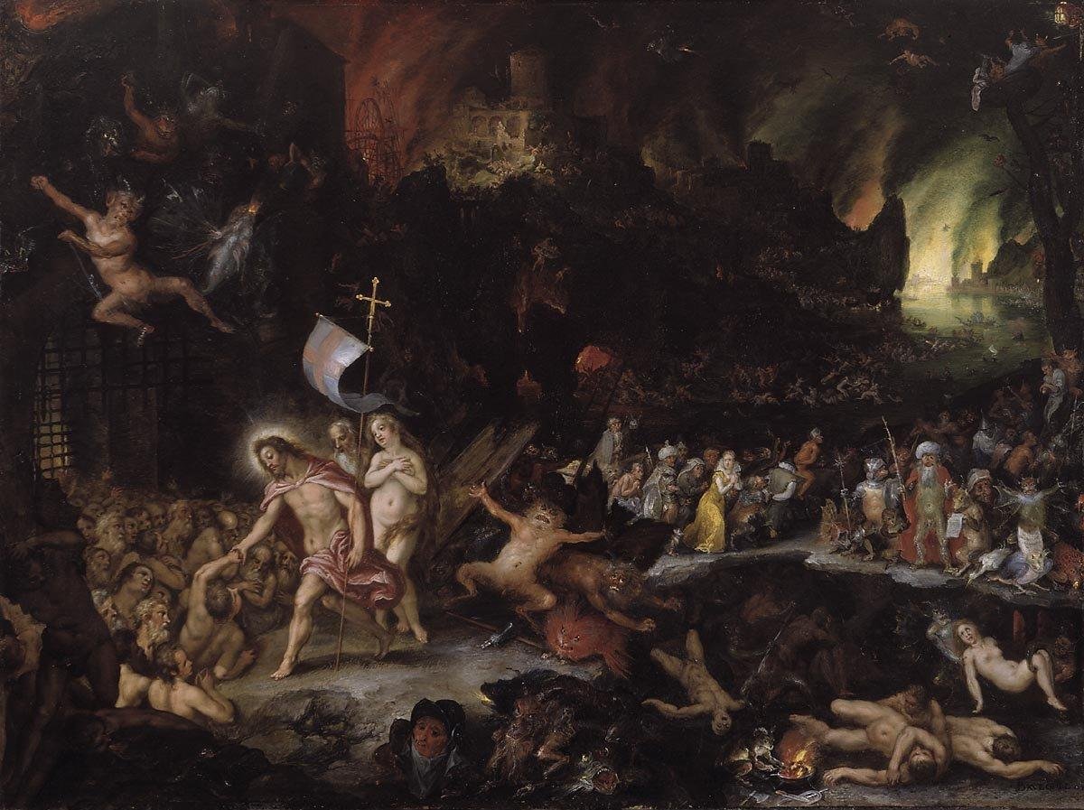 Christus in het voorgeborchte door Jan the Elder Brueghel