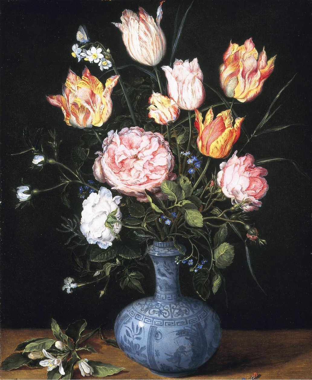 Een vaas met bloemen door Jan the Elder Brueghel