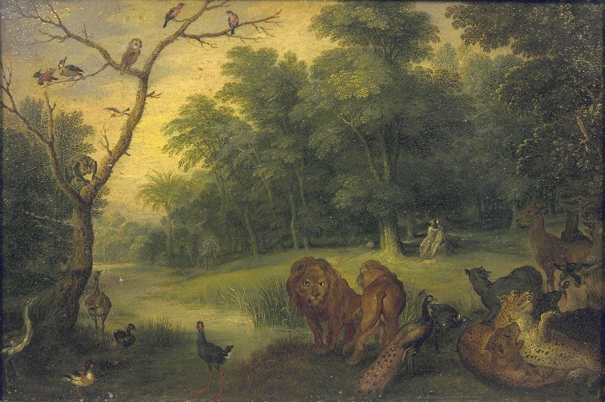 Het paradijs met de zondeval van Adam en Eva door Jan the Elder Brueghel
