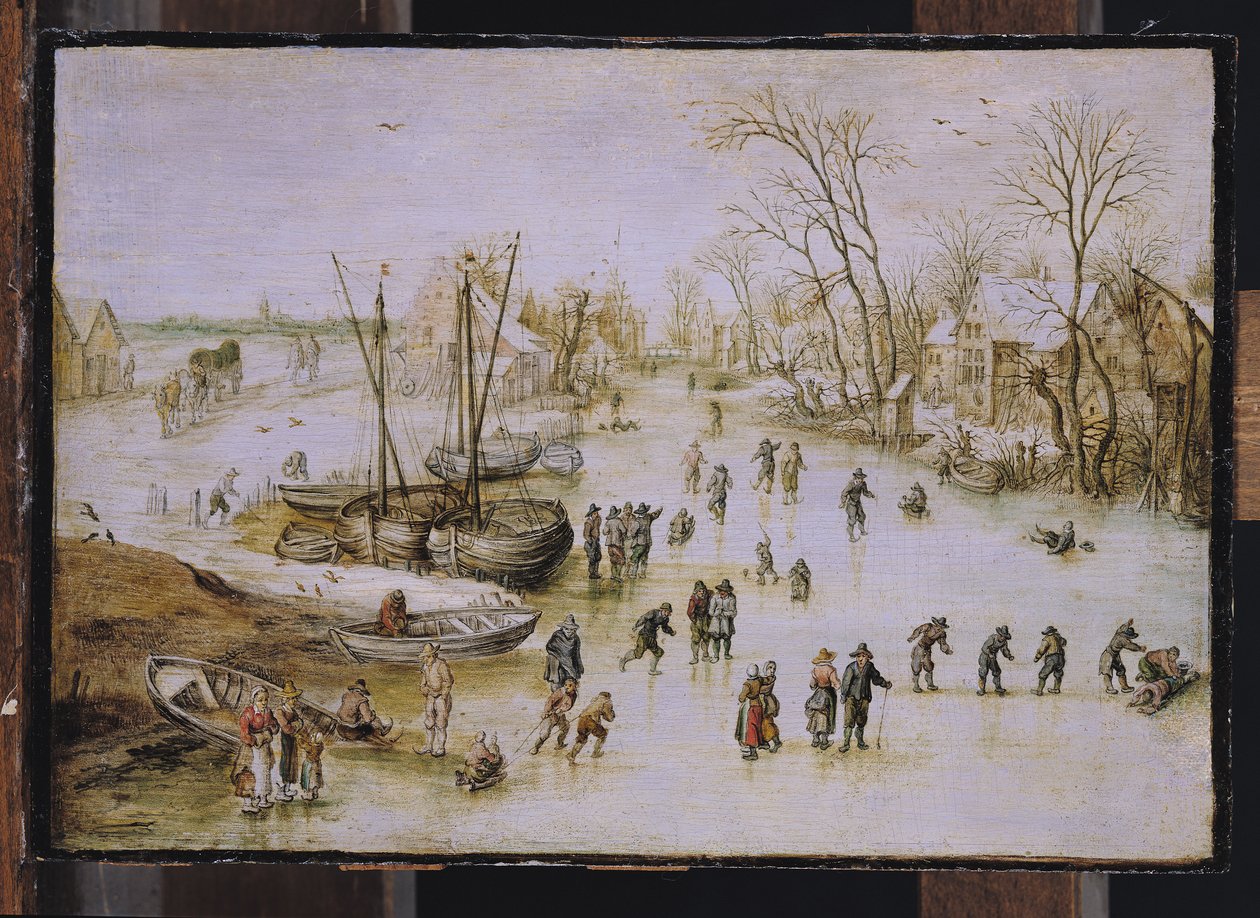 Schaatsers op het Meer door Jan the Elder Brueghel