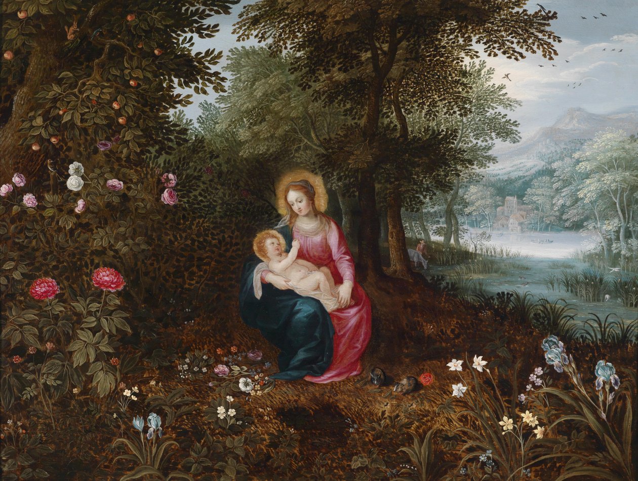 De rust tijdens de vlucht naar Egypte door Jan Brueghel the Younger