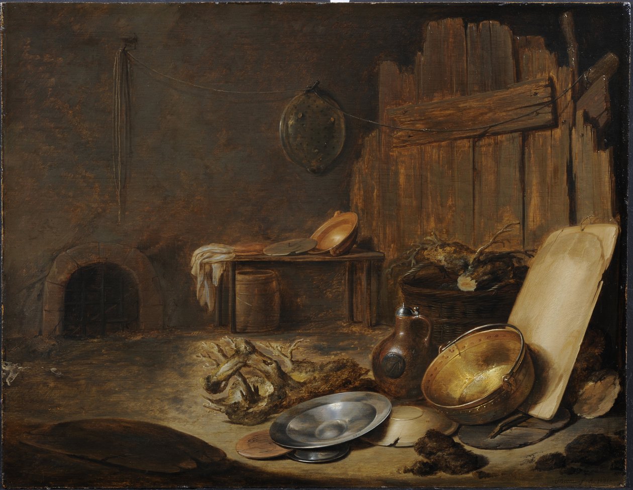 Stilleven in een schuur door Jan Davidsz de Heem