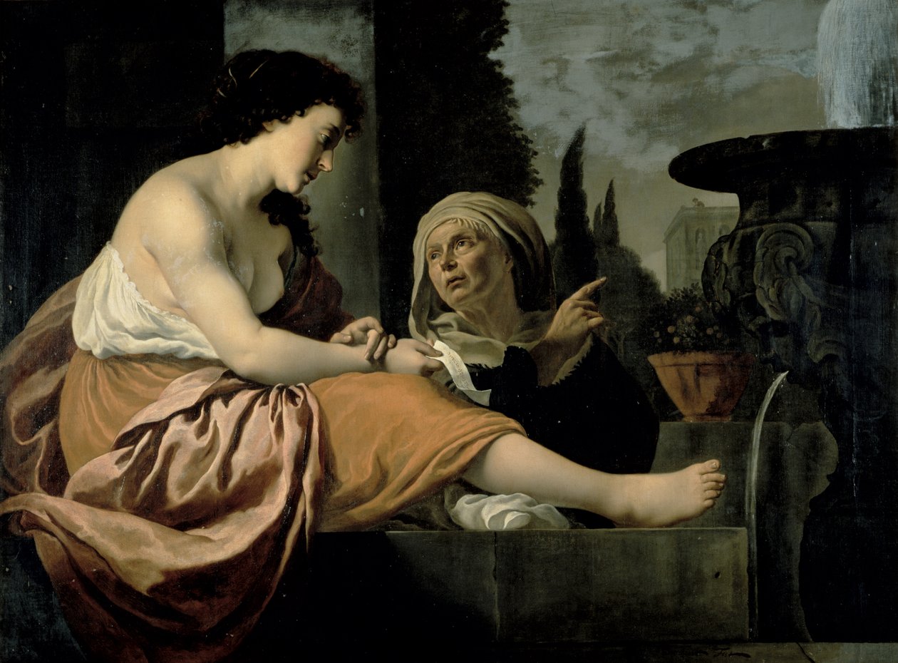 Bathseba bij haar toilet door Gerrit van Honthorst