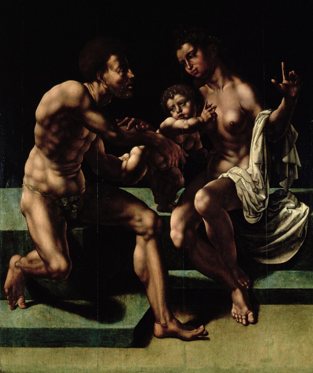 Cybele smeekt Saturnus om haar kind te sparen door Jan Gossaert