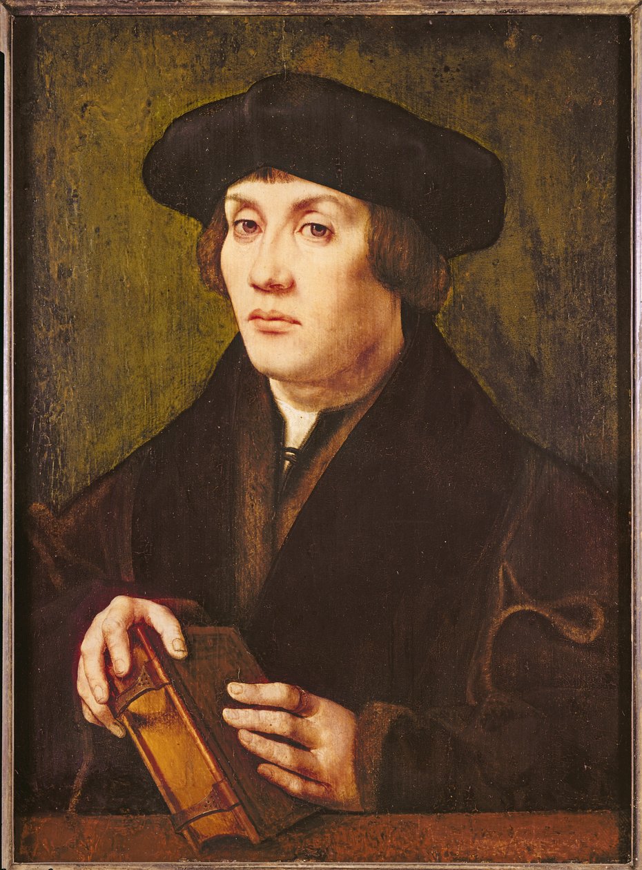 Portret van een geleerde door Jan Gossaert