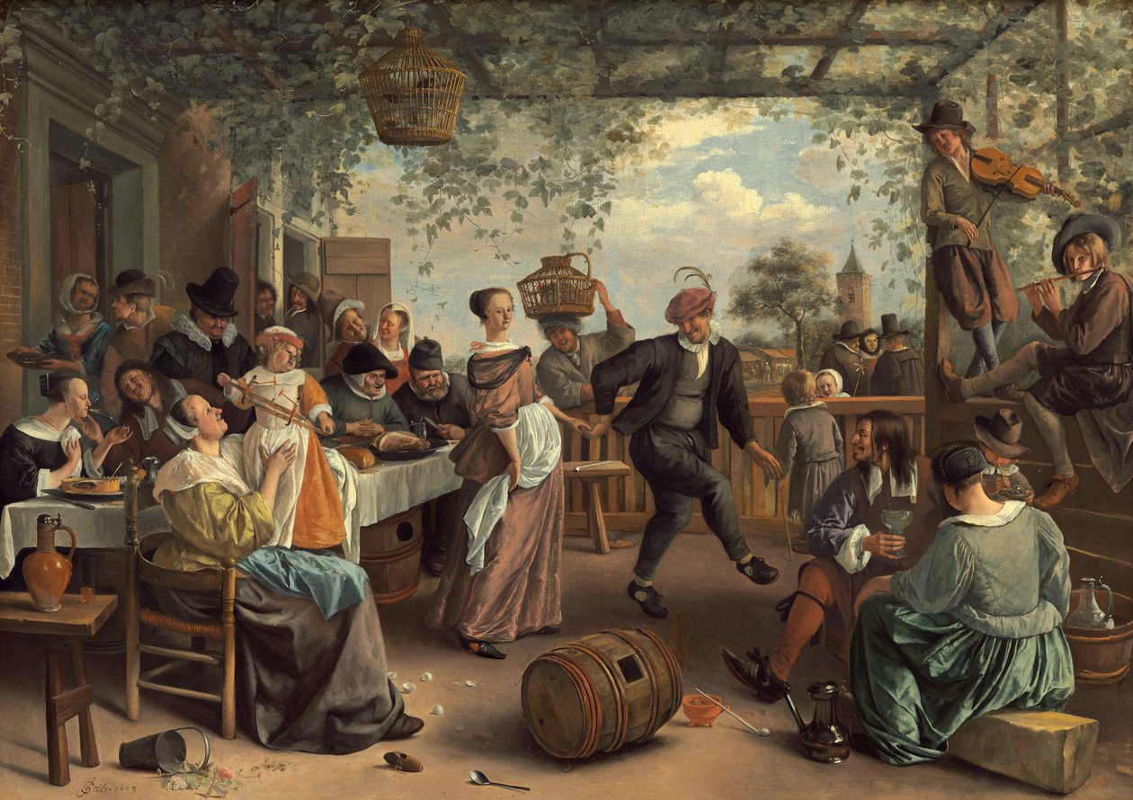 Het dansende paar door Jan Havickszoon Steen