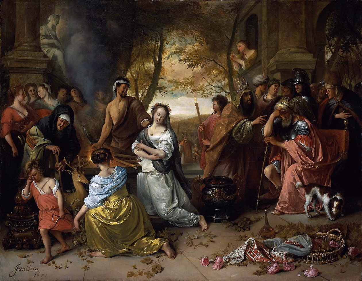 Het offer van Iphigenia door Jan Havickszoon Steen
