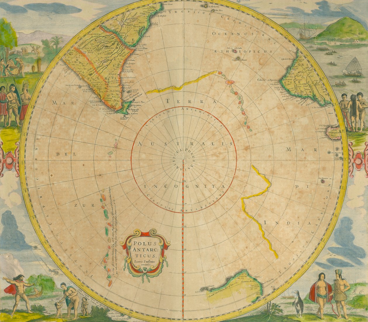 Polus Antarcticus, 1656 door Jan Janssonius