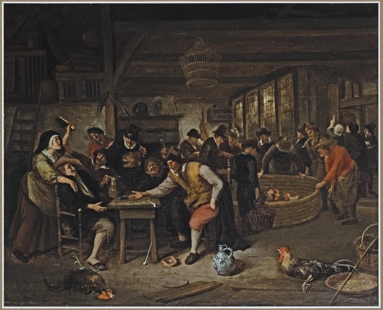 Het hanengevecht door Jan Havickszoon Steen