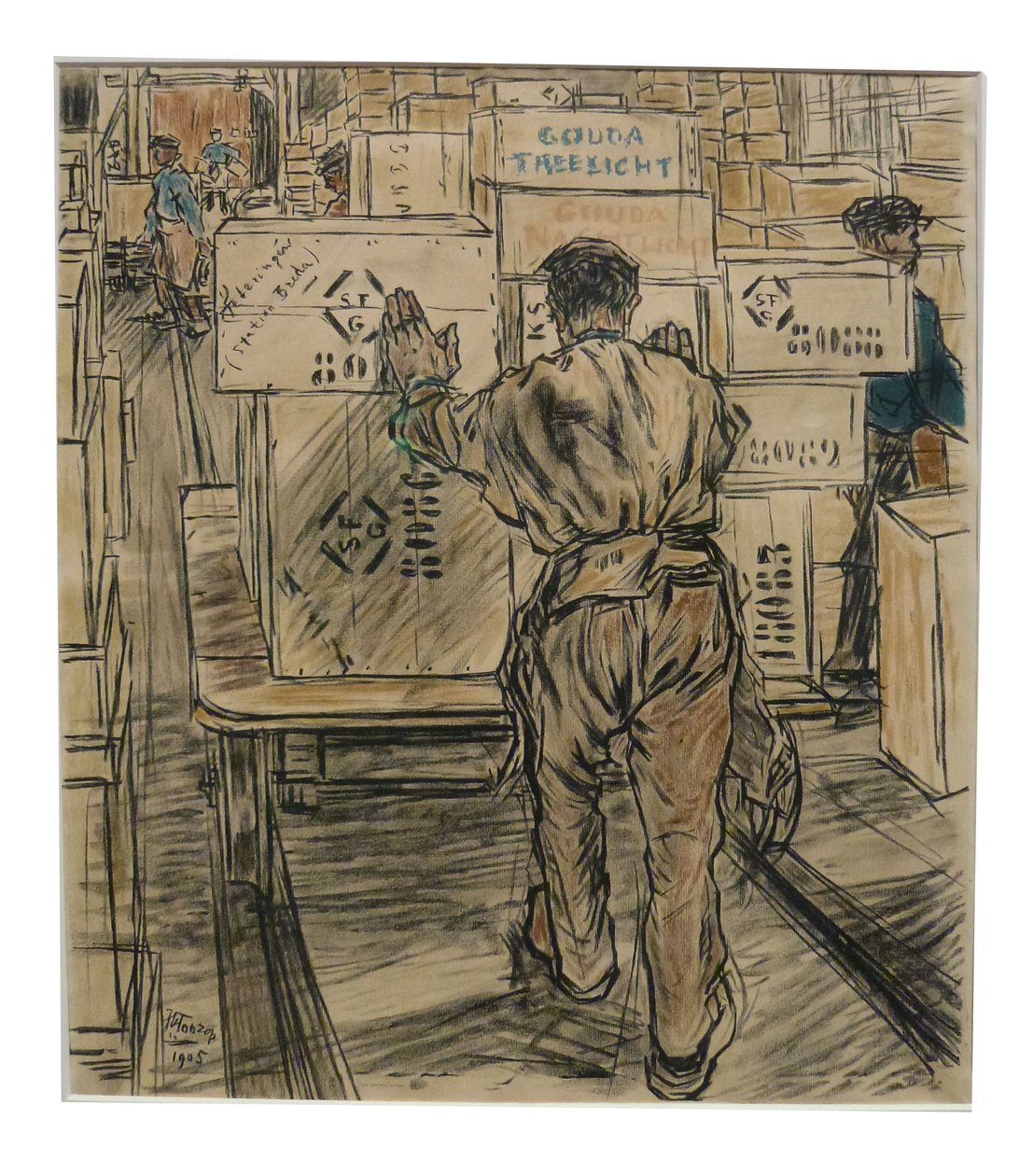 Magazijnen 1 van de 12 litho