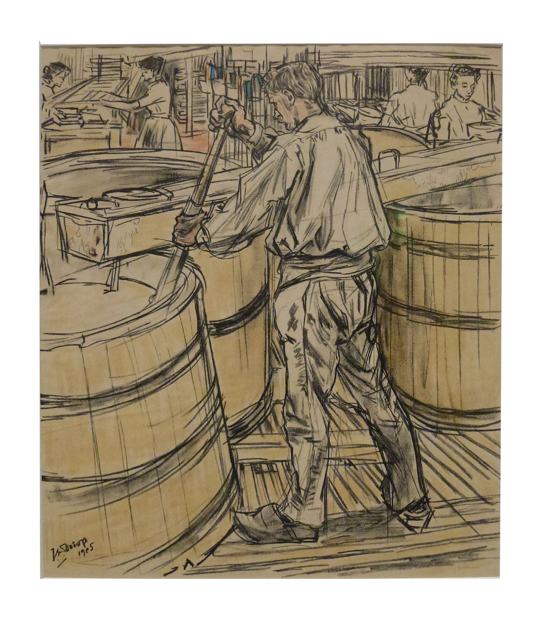 Roerkuip 1 van de 12 litho