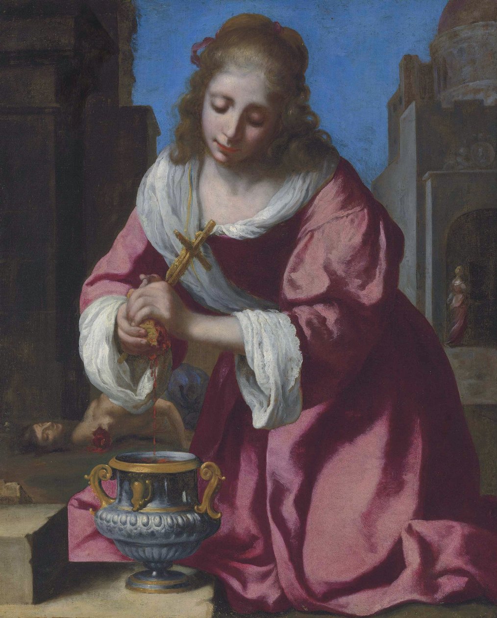Sint Praxedis door Jan Vermeer van Delft