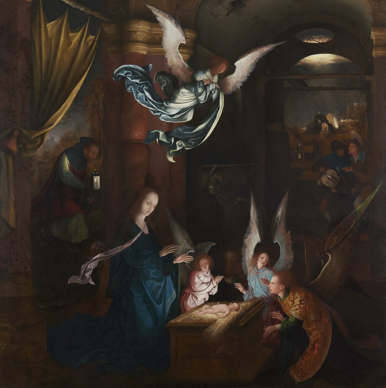 De Geboorte, c.1515-20 (paneel) door Jan de Beer