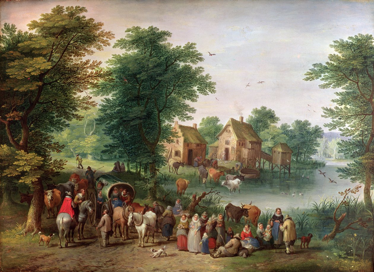 Een Kermis door Jan the Elder Brueghel